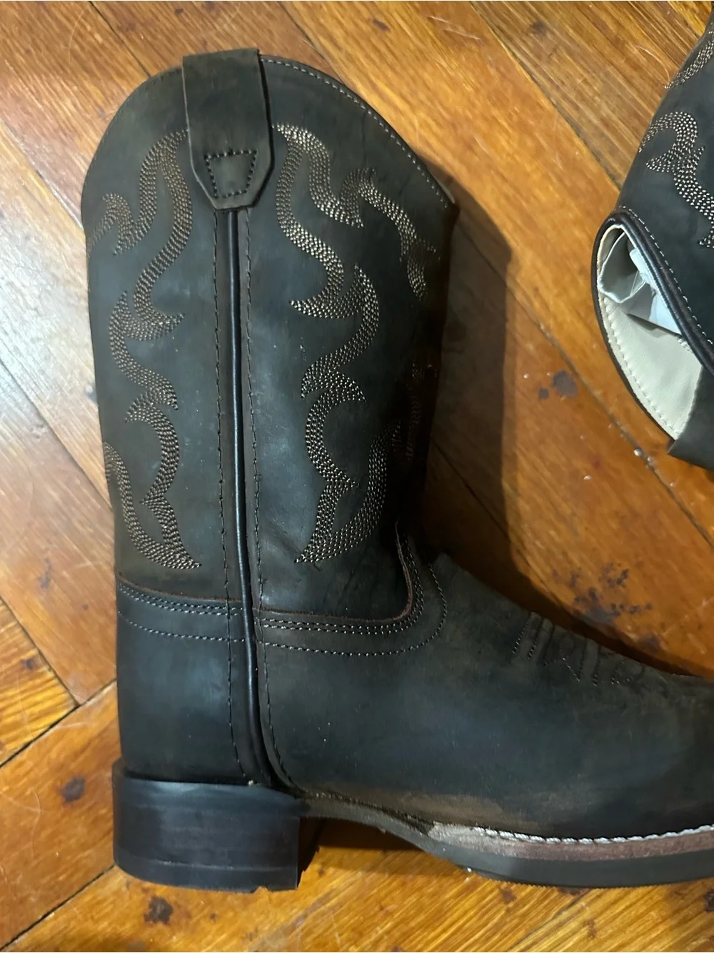Cody James Boy’s Brown Leather Cowboy Boots Size 1D